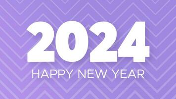 2024 Happy New Year background.  Modern greeting banner template with white 2024 New Year numbers on blue abstract background with lines. Vector illustration