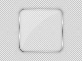 Glass plate in rounded square frame vector