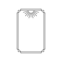 Trendy christmas winter linear frame with rays. Modern minimalist aesthetic line element, geometric forms. Vector sparkle for social media or poster design, simple decorative boho style