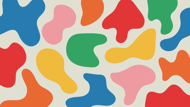 mano dibujado vistoso modelo con orgánico formas en beige antecedentes. resumen cifras, formas y lugares. de moda garabatear estilo diseño. contemporáneo minimalista ingenuo fondo vector