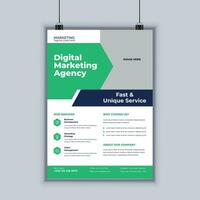 Modern digital marketing agency business flyer design template vector