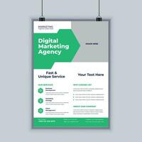 Modern digital marketing agency business flyer design template vector