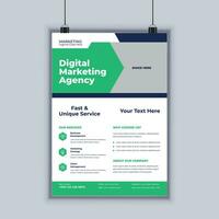 Modern digital marketing agency business flyer design template vector