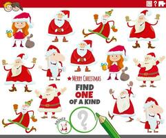 one of a kind game with Christmas characters vector