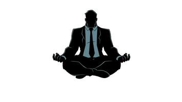 Businessman Meditating Silhouette video