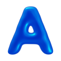 3d alfabet brief een met blauw kleur png