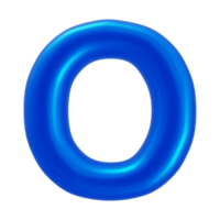 3d alphabet letter o with blue color png