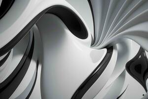 AI generated 3d rendering luxury white and black abstract background. Pro Photo