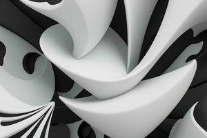 AI generated 3d rendering luxury white and black abstract background. Pro Photo