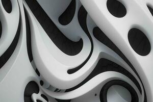 AI generated 3d rendering luxury white and black abstract background. Pro Photo