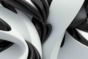 AI generated 3d rendering luxury white and black abstract background. Pro Photo