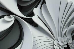 AI generated 3d rendering luxury white and black abstract background. Pro Photo