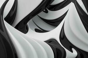 AI generated 3d rendering luxury white and black abstract background. Pro Photo