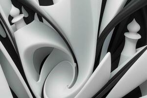 AI generated 3d rendering luxury white and black abstract background. Pro Photo