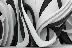 AI generated 3d rendering luxury white and black abstract background. Pro Photo