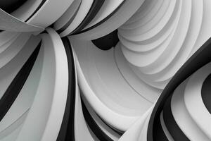 AI generated 3d rendering luxury white and black abstract background. Pro Photo