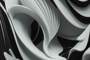 AI generated 3d rendering luxury white and black abstract background. Pro Photo