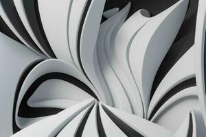 AI generated 3d rendering luxury white and black abstract background. Pro Photo