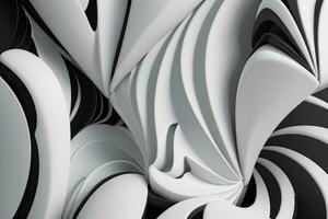 AI generated 3d rendering luxury white and black abstract background. Pro Photo