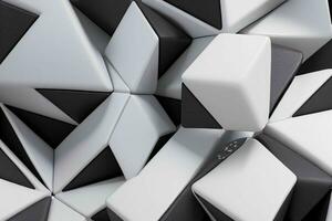 AI generated 3d rendering luxury white and black abstract background. Pro Photo