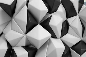 AI generated 3d rendering luxury white and black abstract background. Pro Photo