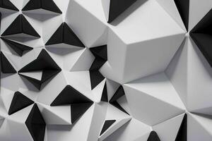 AI generated 3d rendering luxury white and black abstract background. Pro Photo