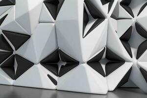 AI generated 3d rendering luxury white and black abstract background. Pro Photo