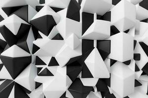 AI generated 3d rendering luxury white and black abstract background. Pro Photo