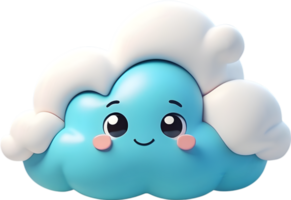 ai generato blu morbido nube carino png