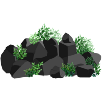 Stones or black coal from plants png