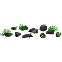 Stones or black coal from plants png