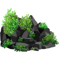 Stones or black coal from plants png