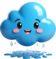 AI generated blue soft cloud cute png