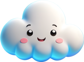 AI generated blue soft cloud cute png