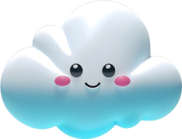 AI generated blue soft cloud cute png