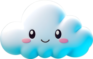 AI generated blue soft cloud cute png