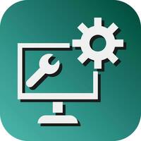 Technical Support Vector Glyph Gradient Background Icon For Personal And Commercial Use.