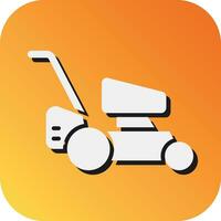 Lawn Mower Vector Glyph Gradient Background Icon For Personal And Commercial Use.