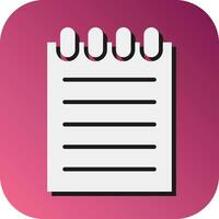 Notepad Vector Glyph Gradient Background Icon For Personal And Commercial Use.