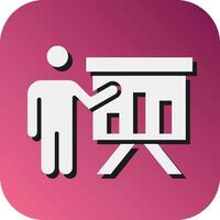 Presentation Vector Glyph Gradient Background Icon For Personal And Commercial Use.