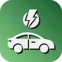 Electric Car Vector Glyph Gradient Background Icon For Personal And Commercial Use.