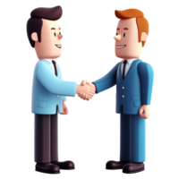 AI generated Business man shaking hands, 3d design. Suitable for business and teamwork png