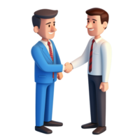 AI generated Business man shaking hands, 3d design. Suitable for business and teamwork png