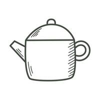 Glass teapot doodle sketch style clip art vector