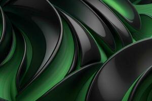 AI generated 3d rendering luxury green and black abstract background. Pro Photo