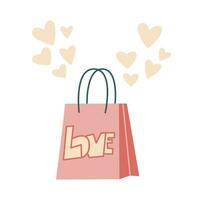 Craft bag with hearts clip art vector