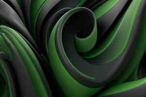 AI generated 3d rendering luxury green and black abstract background. Pro Photo