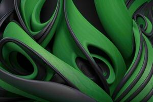 AI generated 3d rendering luxury green and black abstract background. Pro Photo