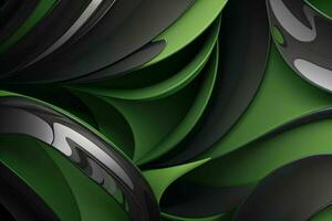 AI generated 3d rendering luxury green and black abstract background. Pro Photo