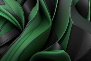 AI generated 3d rendering luxury green and black abstract background. Pro Photo